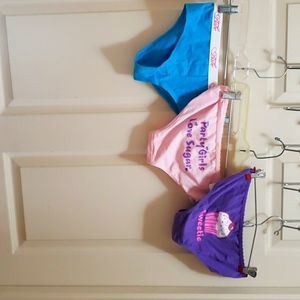 100% Babe three sets of panties, Sweetie, party girls love sugar